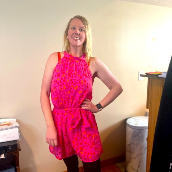 FSL Apparel Hot Pink Leopard Halter Romper - Picture 2 of 10